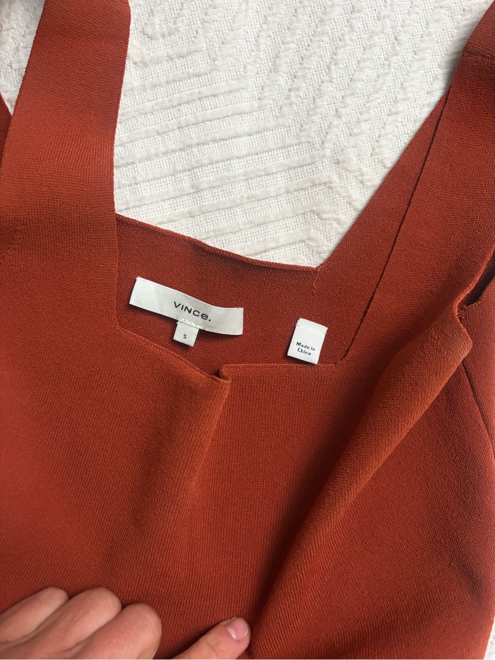Vince Rust Orange Square Neck Crop Top